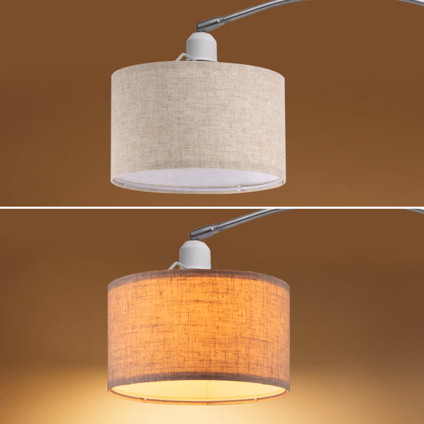 Lampione ad arco regolabile Monzana in acciaio inossidabile e marmo, grigio o beige, H: 150-175 cm – 2