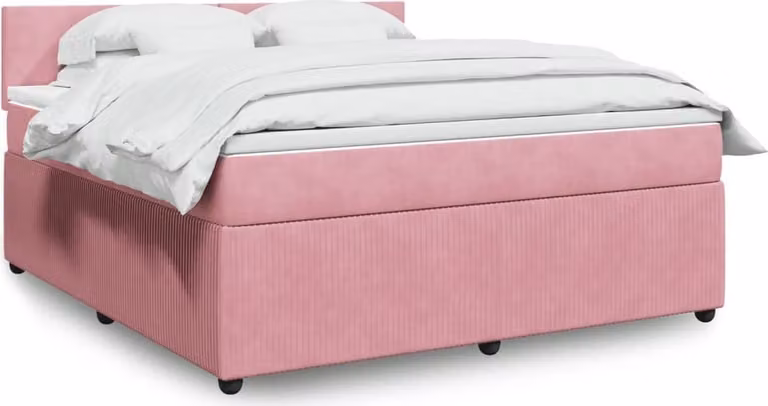 Maison Exclusive - Letto boxspring con materasso Rosa 180x200 cm Velluto