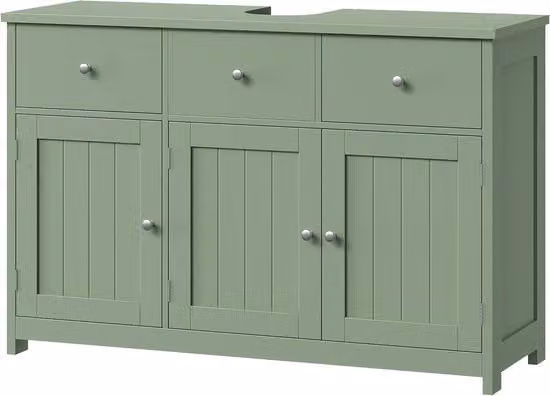 Armadio per bagno 100 cm largo con 3 porte e 2 cassetti