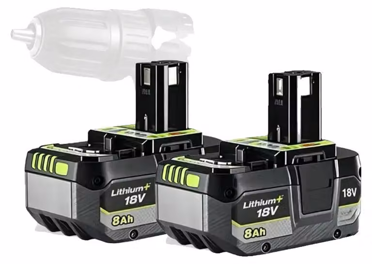 Batterie, capacità 8000mAh, compatibili con utensili da 18V, confezione da 2