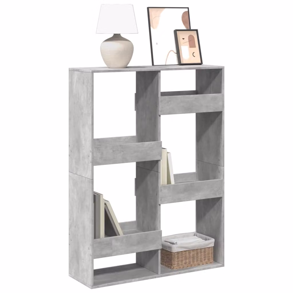 Libreria vidaXL Grigio in Legno e MDF per Soggiorno L: 100 cm, P: 33 cm, H: 135 cm