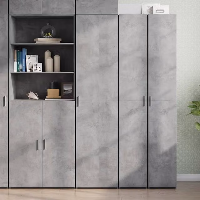 Credenza moderna vidaXL in legno MDF grigio cemento L: 45 cm, P: 42,5 cm, H: 185 cm