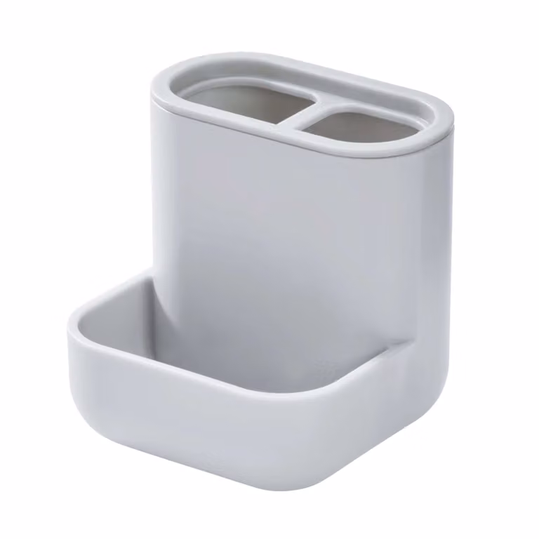 Organizzatore da bagno, 3 scomparti, plastica, grigio - iDesign | Cade