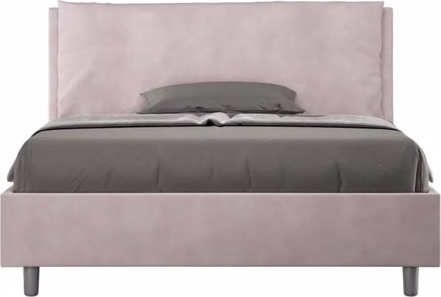 Letto Matrimoniale Francese 140x190 cm Senza Rete Imbottito in Microfibra Antea Large Glicine