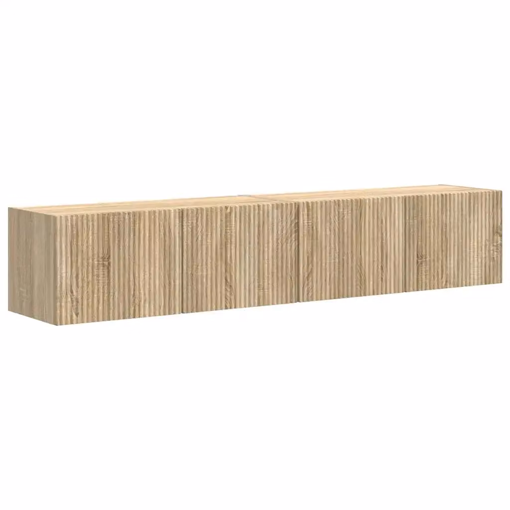 Set di 2 mobili TV da parete moderni vidaXL in legno color marrone Sonoma – 2
