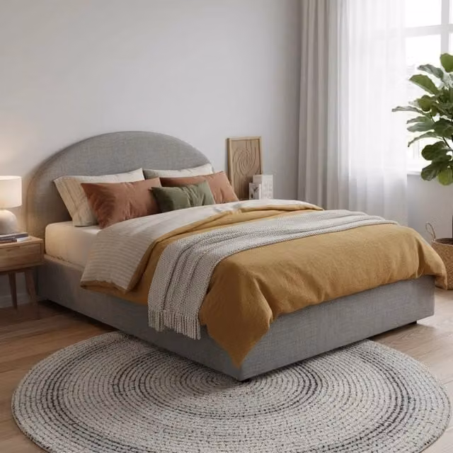 Letto Matrimoniale Melanite Talamo Italia con Materasso e Contenitore a Alzata, Grigio, 160 x 200 cm – 1