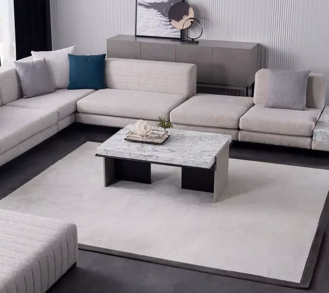 Couchtisch Wohnzimmertisch Sofatisch Kaffeetisch Holz Weiß Marmoroptik