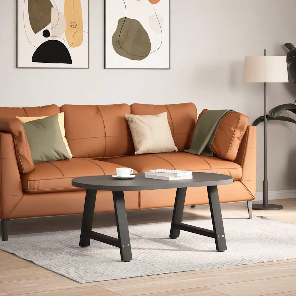 vidaXL Gambe per Tavolino da Caffè a Forma di A 2 pz Nere 70x(42-43)cm