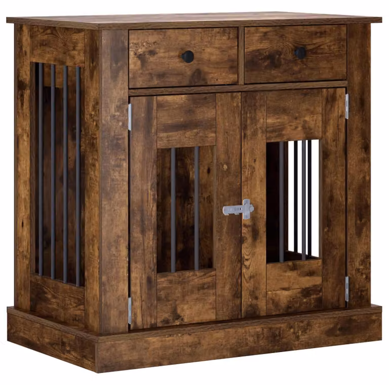 Mobile per trasportini per cani, legno impiallacciato noce, dimensioni 80 x 47,5 x 80 cm