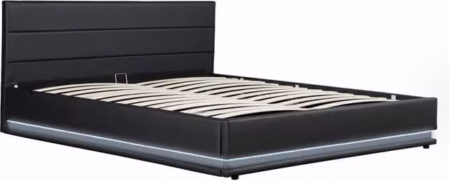 Letto LED con contenitore "Anastasia" - 180 x 200 cm - Nero