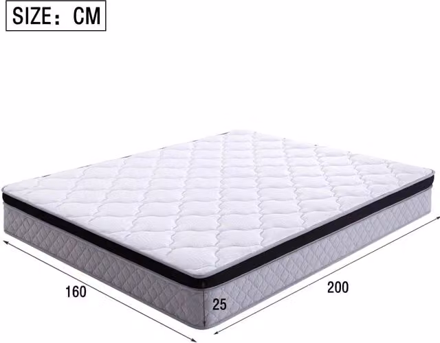 Materasso a molle 160x200 cm; spessore 25 cm; design ergonomico; bianco