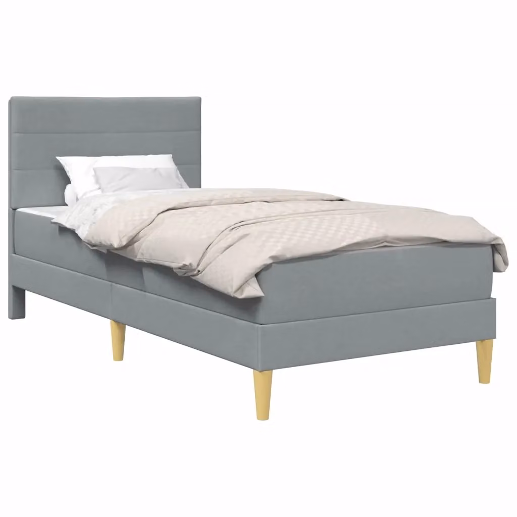 Letto moderno vidaXL con materasso e cassetti in tessuto grigio L/P/H: 190 x 90 x 94 cm – 2