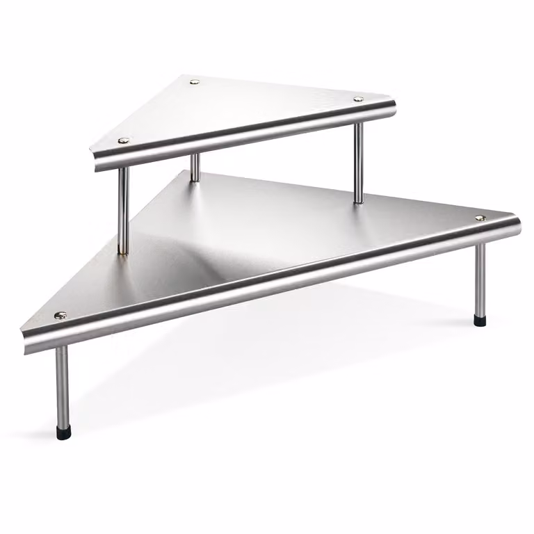 WENKO: Scaffale angolare per cucina, scaffale per cucina, scaffale a parete, scaffale autoportante, ripiani, modello "Massivo Duo"