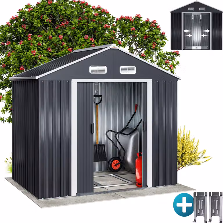 GARDEBRUK Casetta per Attrezzi da Giardino 196x132x188cm, Fondamenta 2m²