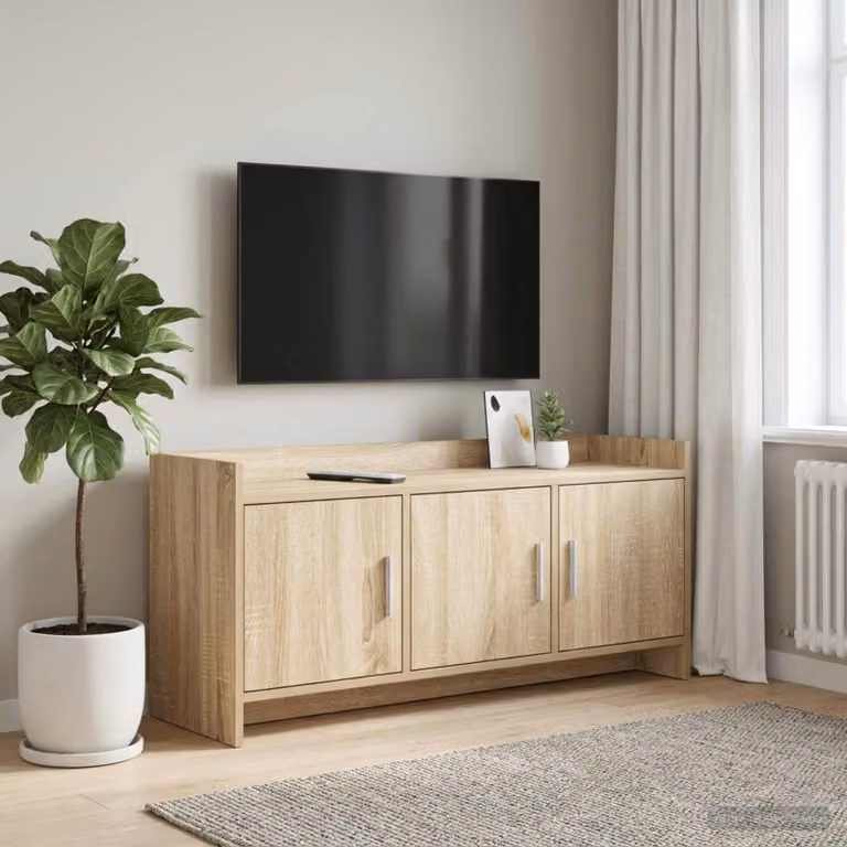 Mobile TV vidaXL in legno ingegnerizzato Rovere Sonoma, marrone, L 102 cm x P 33 cm x H 47 cm