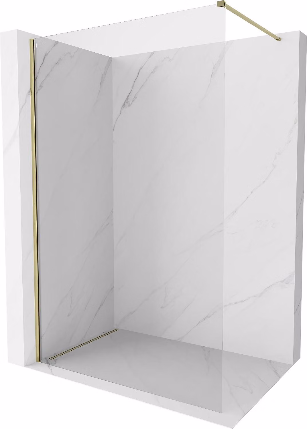 Mexen Kioto-X parete doccia Walk-in 140 x 200 cm, trasparente 10 mm, oro - 800-140-101-50-00-X