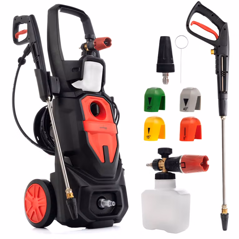 Idropulitrice Lehmann con motore a induzione, 3000W, max. 260 bar, 480 l/h, accessori inclusi - lancia schiuma, 4 ugelli, ugello turbo