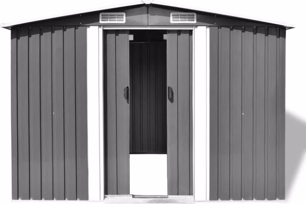 Capanno per Attrezzi in Metallo Grigio 257x205x178 cm