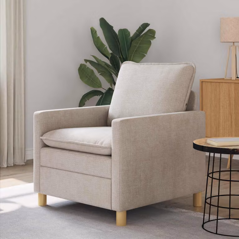 Divano vidaXL beige in stile minimalista per il tuo soggiorno L/P/H: 76 x 81 x 87,5 cm