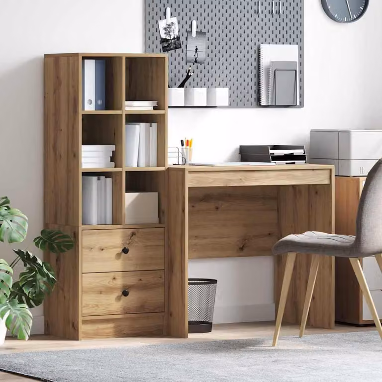 Maison Exclusive - Scrivania con cassetto 2 pcs Rovere artigianale