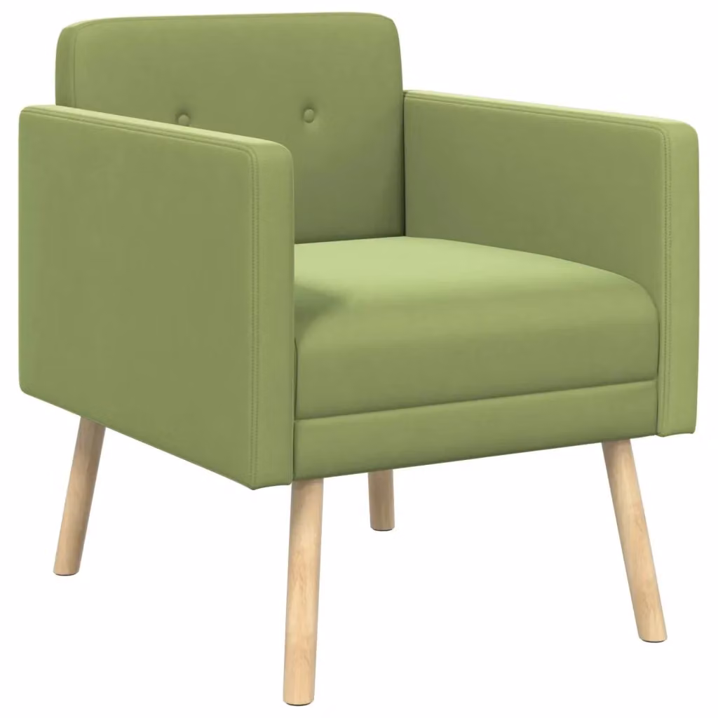 Poltrona moderna vidaXL in velluto verde con braccioli e struttura in legno – 2