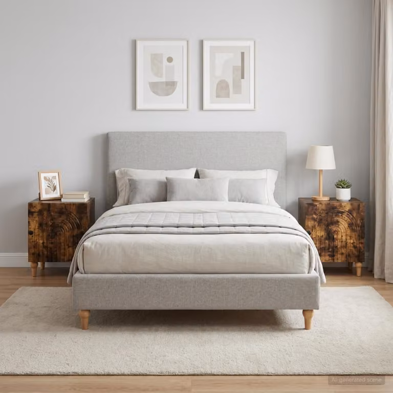 Set di 2 Armadi da Notte vidaXL in Rovere Fumo, L: 43 cm, P: 34,5 cm, H: 50 cm