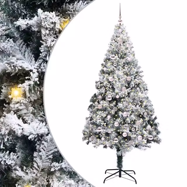 Albero di Natale artificiale moderno vidaXL bianco con 300 LED luce bianca calda, Altezza: 240 cm