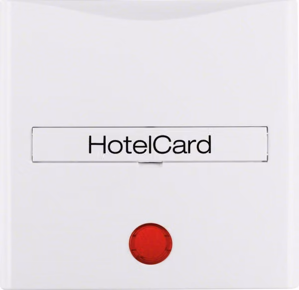 Berker 16408989 Coperchio per interruttore Hotelcard con impronta e lente rossa bianco polare, Berker lucido
