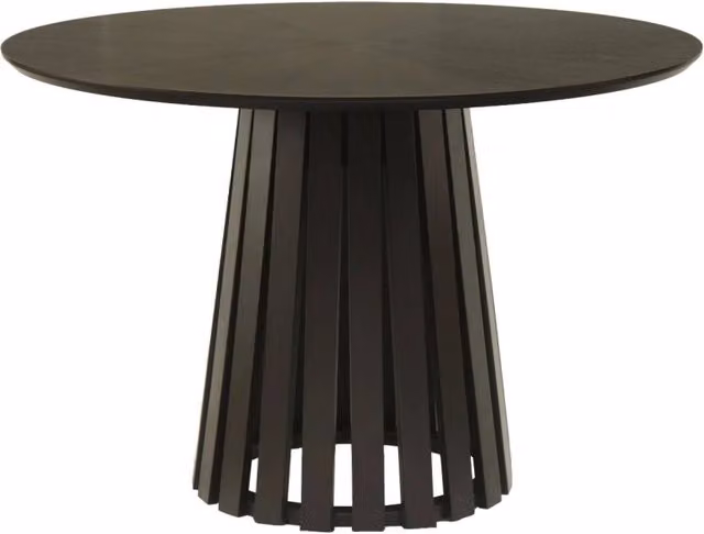Tavolo da pranzo rotondo in legno di hevea impiallacciato rovere, 4