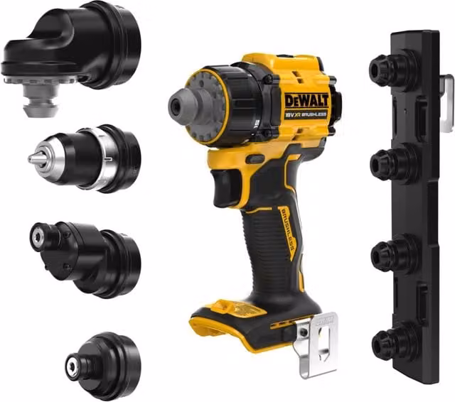 Trapano avvitatore multitesta DeWalt DCD803NT-XJ 18V XR Brushless giallo con 4 teste – 1