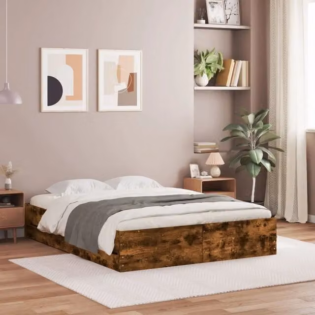 Giroletto con Cassetti Rovere Fumo 150x200 cm Legno Multistrato 3207270