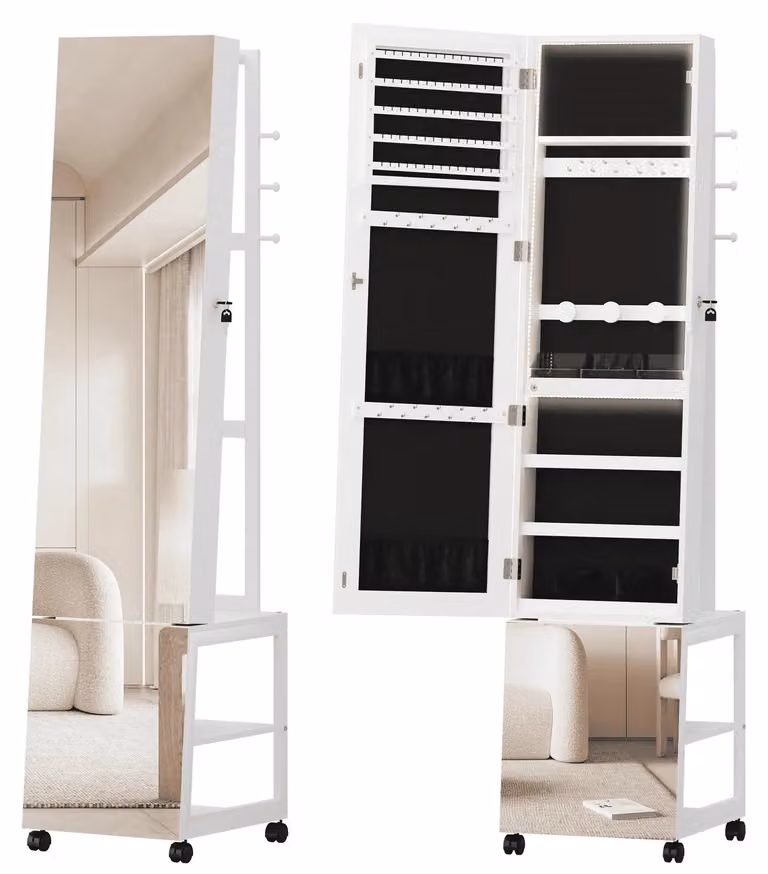 Armadietto da bagno - Mobile da bagno - Colonna portaoggetti - Specchiera contenitore - Cassettiera per medicinali - Spazio contenitore multifunzionale