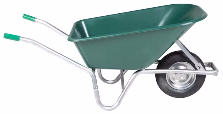 Carriola da giardino - Capacità: 90 litri - Portata: 150 kg - Telaio in acciaio zincato - Colore: verde