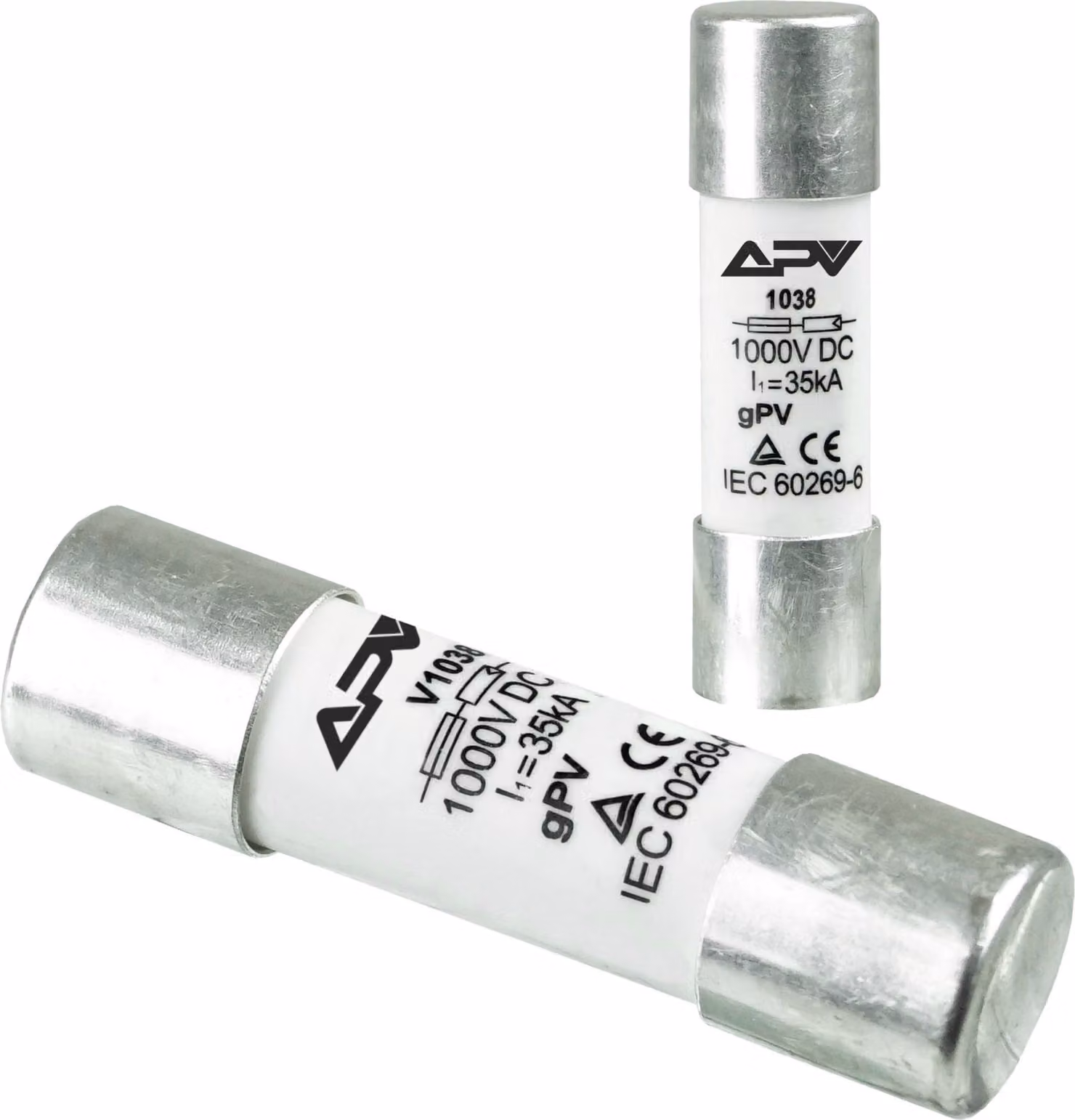 Fuse per impianti fotovoltaici CC Adelid APV 1000 V, 25 A, 10x38 mm per impianti solari