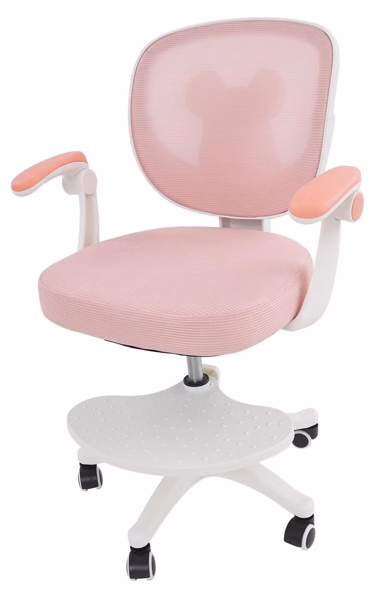 Sedia per bambini con rotelle, regolabile, color rosa