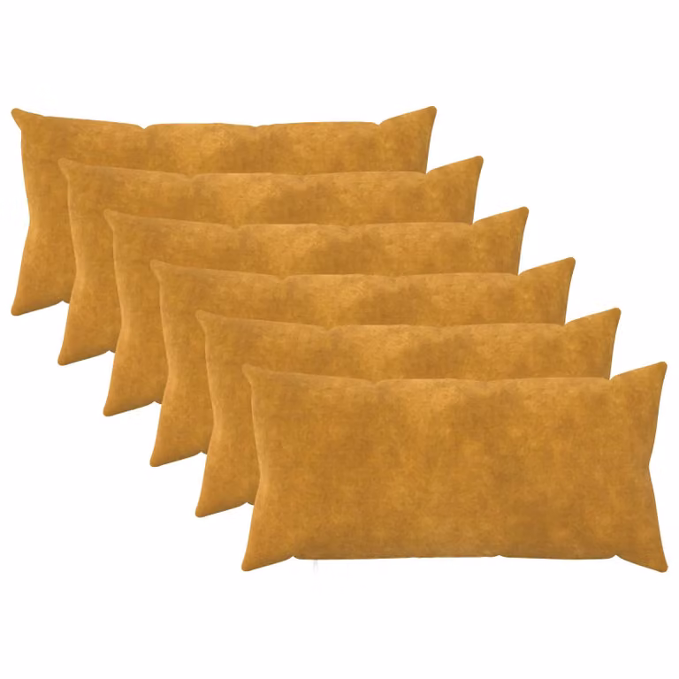 Set di 6 federe vidaXL HEERLEN in microfibra fleece, colore giallo, 40 x 80 cm