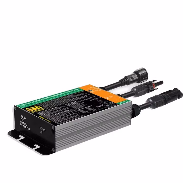 Micro-inverter solari, elevata efficienza di conversione energetica, design compatto, modello GMI-350W, tensione di ingresso 180V-280 VAC, tensione a circuito aperto (Voc) 18-50
