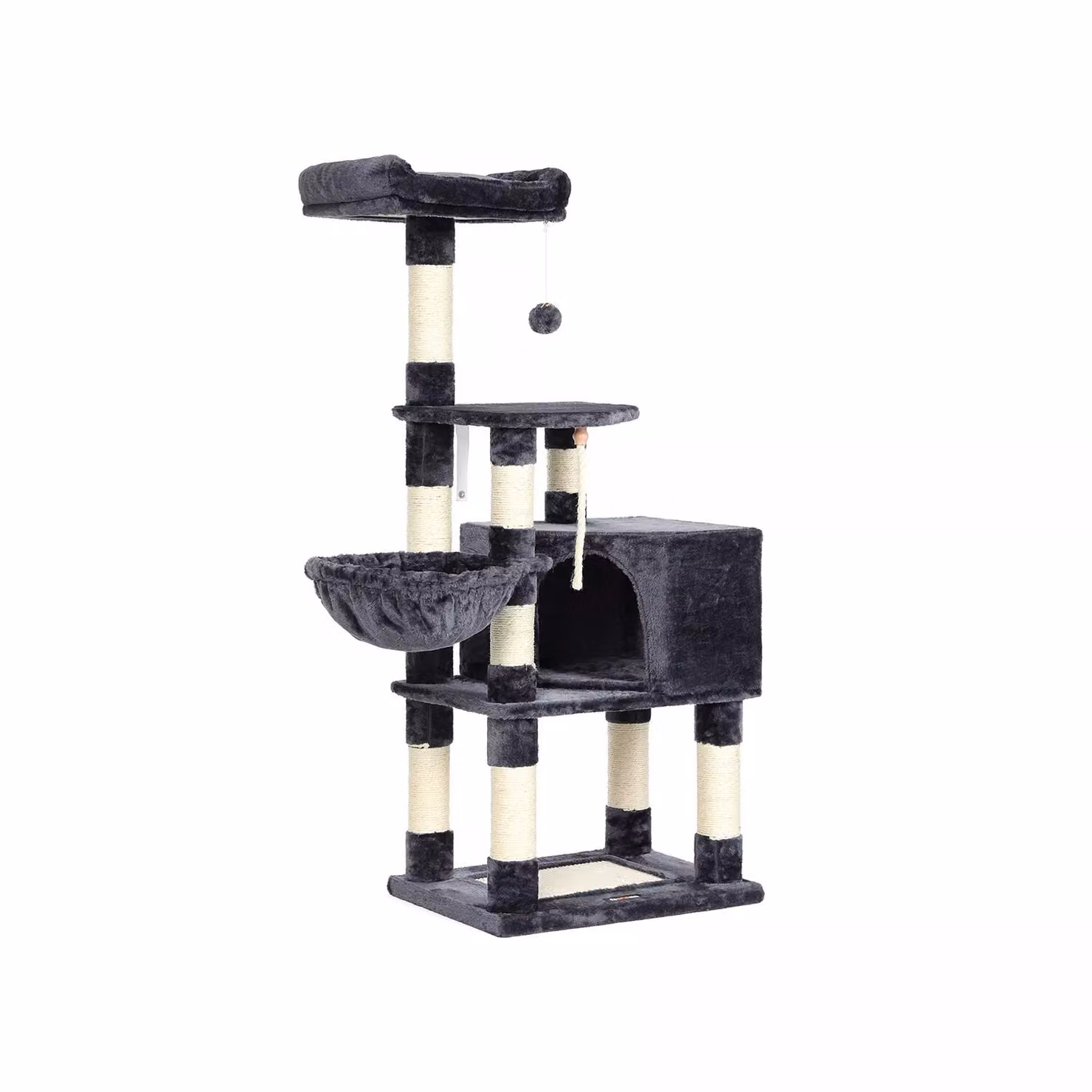In And OutdoorMatch Tiragraffi Christina - Per gatti - 138 cm - Nero - Morbida amaca da letto per gatti - Gioco per gatti - Adatto a piccoli gattini