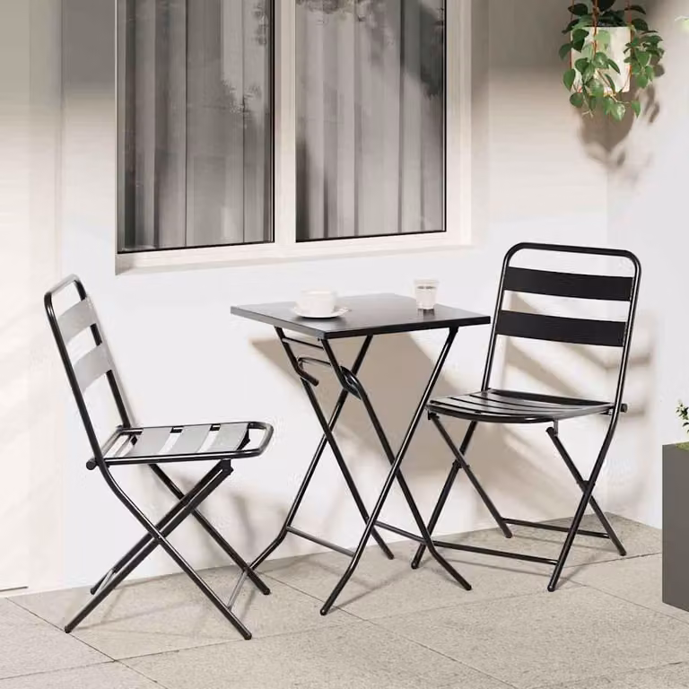 Maison Exclusive - Set da giardino per bistro, 3 pezzi, acciaio antracite