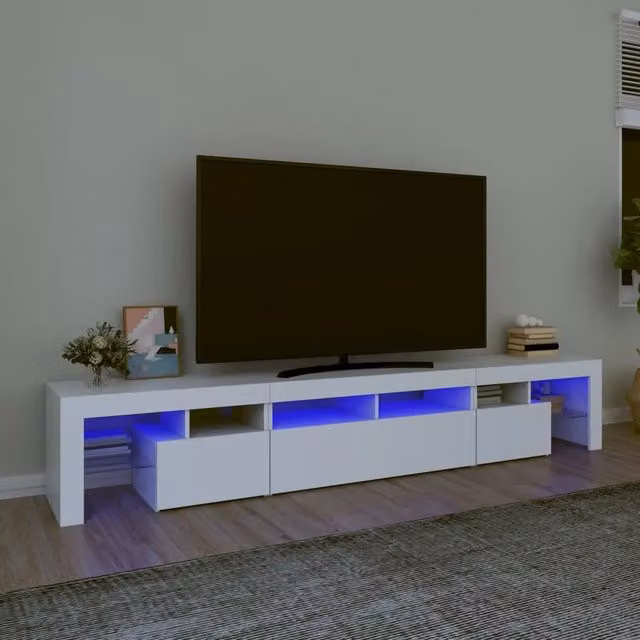 Mobile Porta TV con Luci LED Bianco 230x36,5x40 cm 3152786