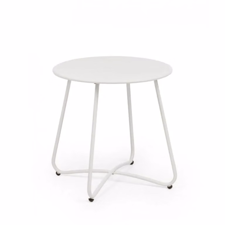 Tavolino rotondo AUSTIN in acciaio bianco