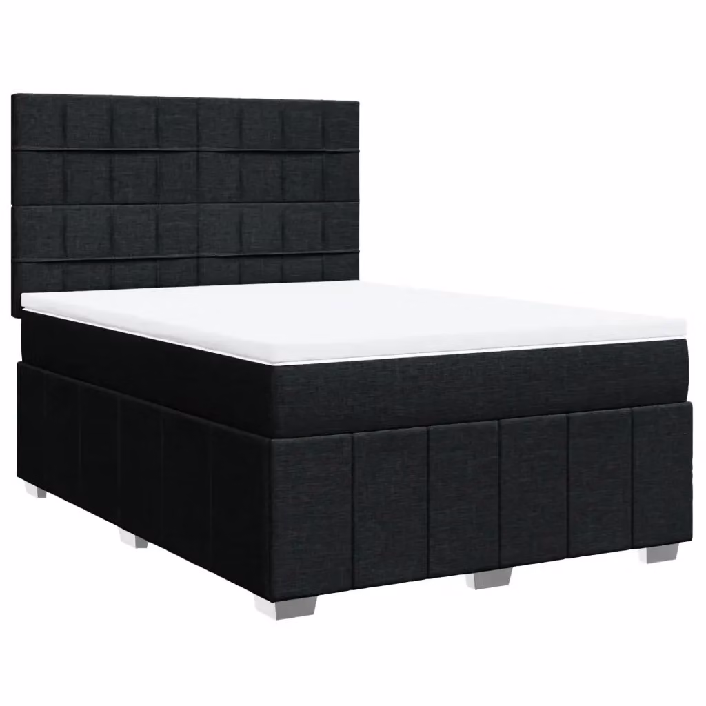 Letto Ibrido vidaXL con Giroletto a Molle e Materasso Nero e Bianco L/P: 160 x 200 cm – 2
