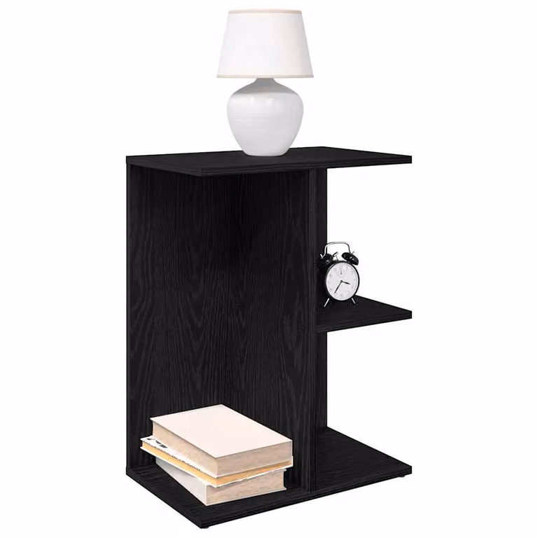 Comodino sospeso vidaXL in legno e MDF nero opaco per camera da letto