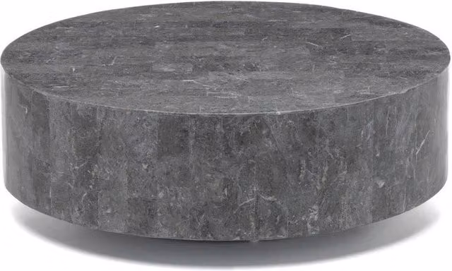 Tavolino da Salotto 85x85xH28 cm in Pietra fossile Round 1 Grigio