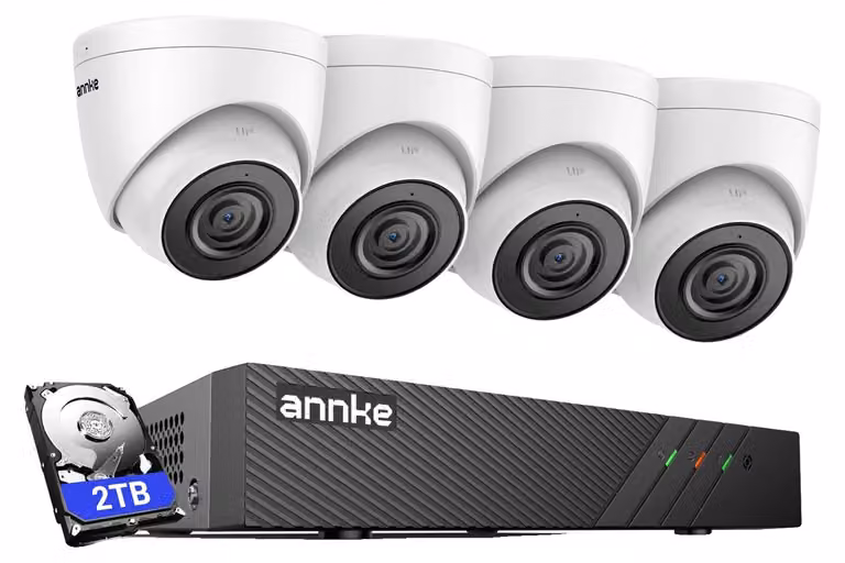 Sistema di telecamere di sicurezza, riconoscimento tramite intelligenza artificiale, registrazione audio 24 ore su 24, 4 telecamere, 2T