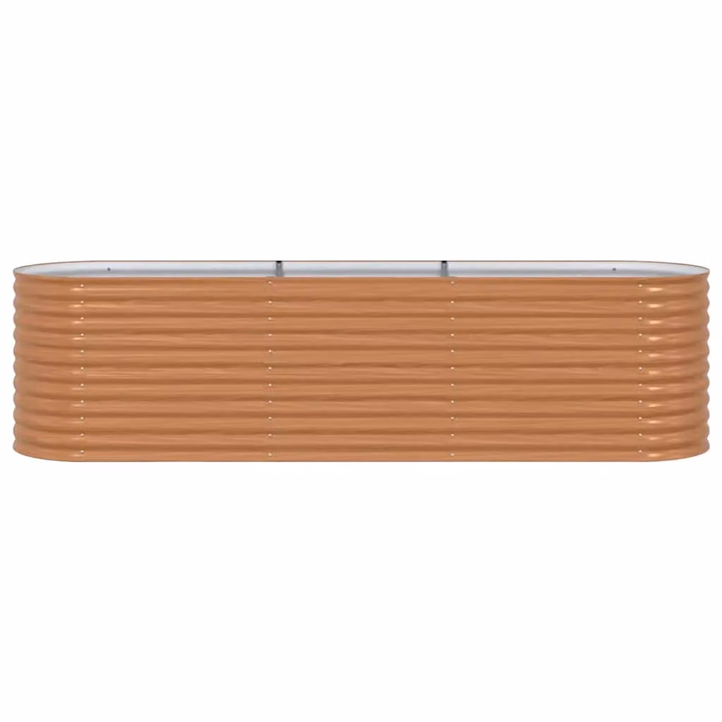 Fioriera rialzata moderna HELLOSHOP26 in acciaio marrone per orto e giardino, L: 320 cm, P: 80 cm, H: 81 cm – 2