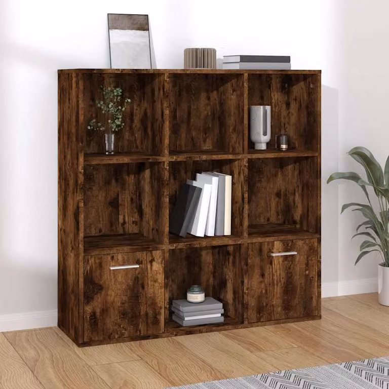 Libreria vidaXL in Rovere Fumo, Design Classico con Pannello Posteriore, L/P/H: 98 x 30 x 98 cm