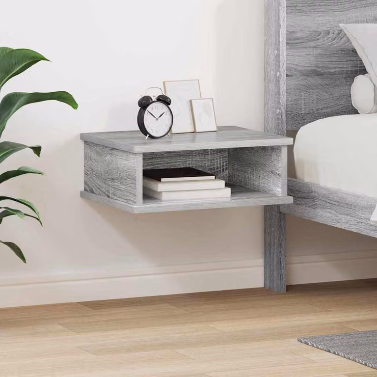 Comodino moderno vidaXL Grigio Sonoma in legno ingegnerizzato L: 40 cm, P: 31 cm, H: 15 cm