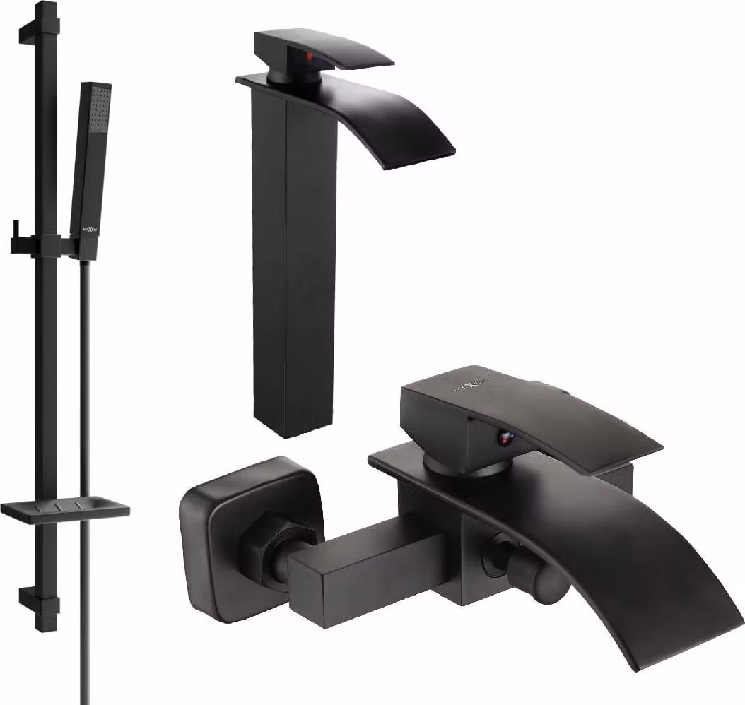Mexen Aries DQ77 set da bagno, nero - 744813DQ77-70