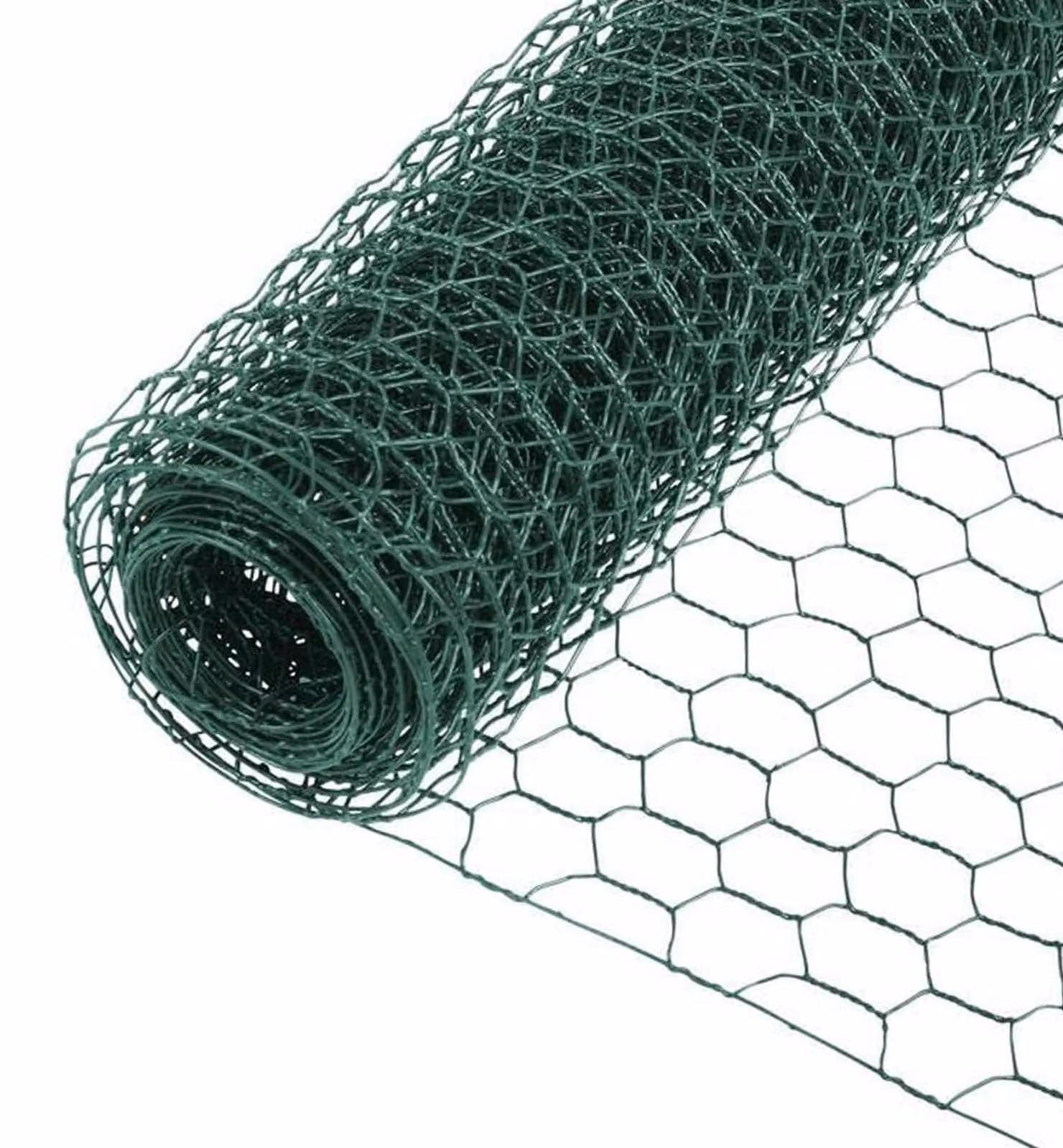 Rete a maglia esagonale - rete per pollame/conigli - rivestita in PVC, a maglia fine - 3 m x 400 mm - con guanti/fascette stringicavo - resistente e antiruggine - rete metallica